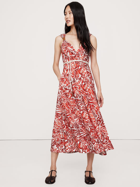 Cotton Poplin Wrap Maxi Dress