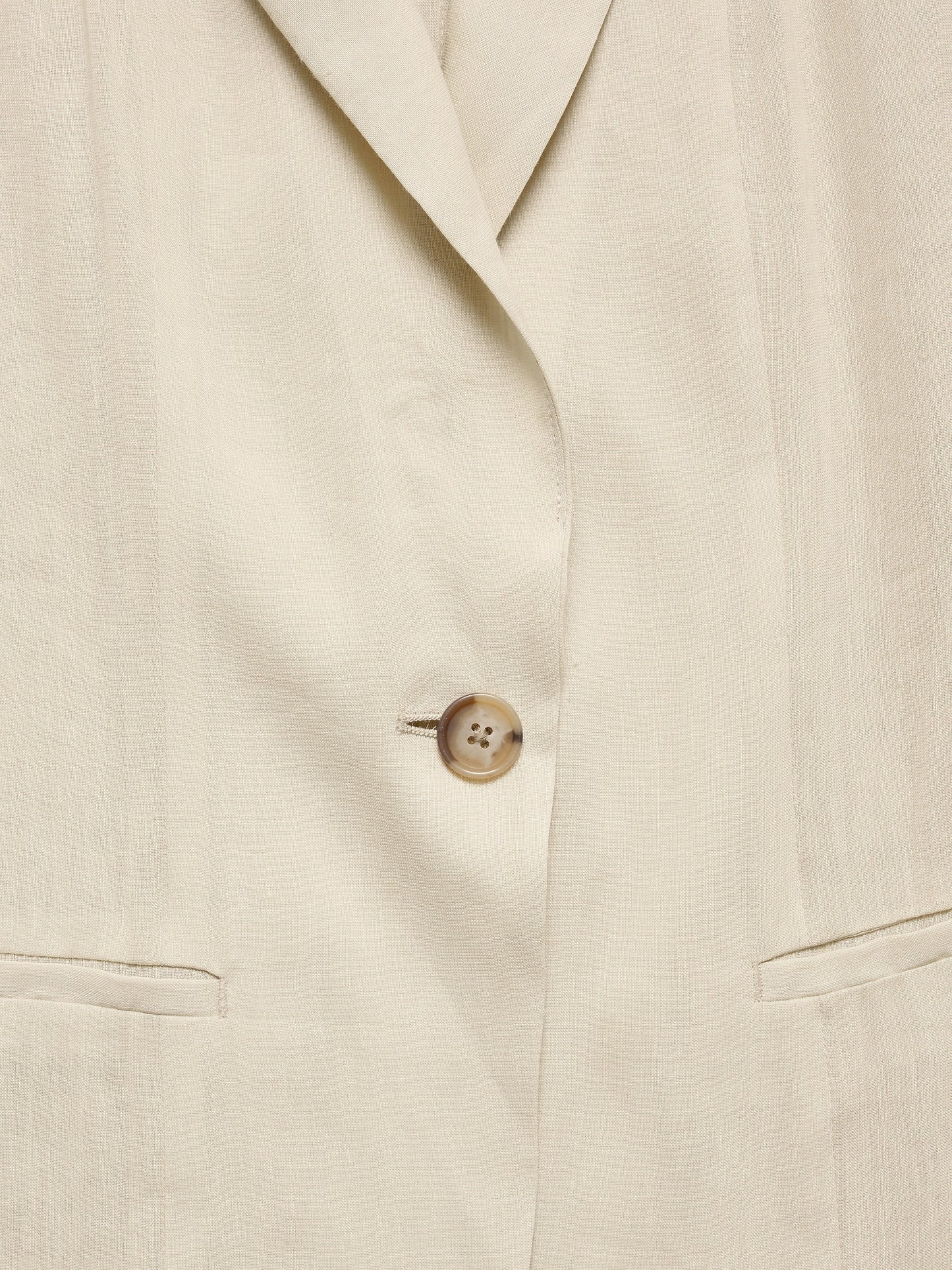 Linen-Viscose Open-Back Blazer