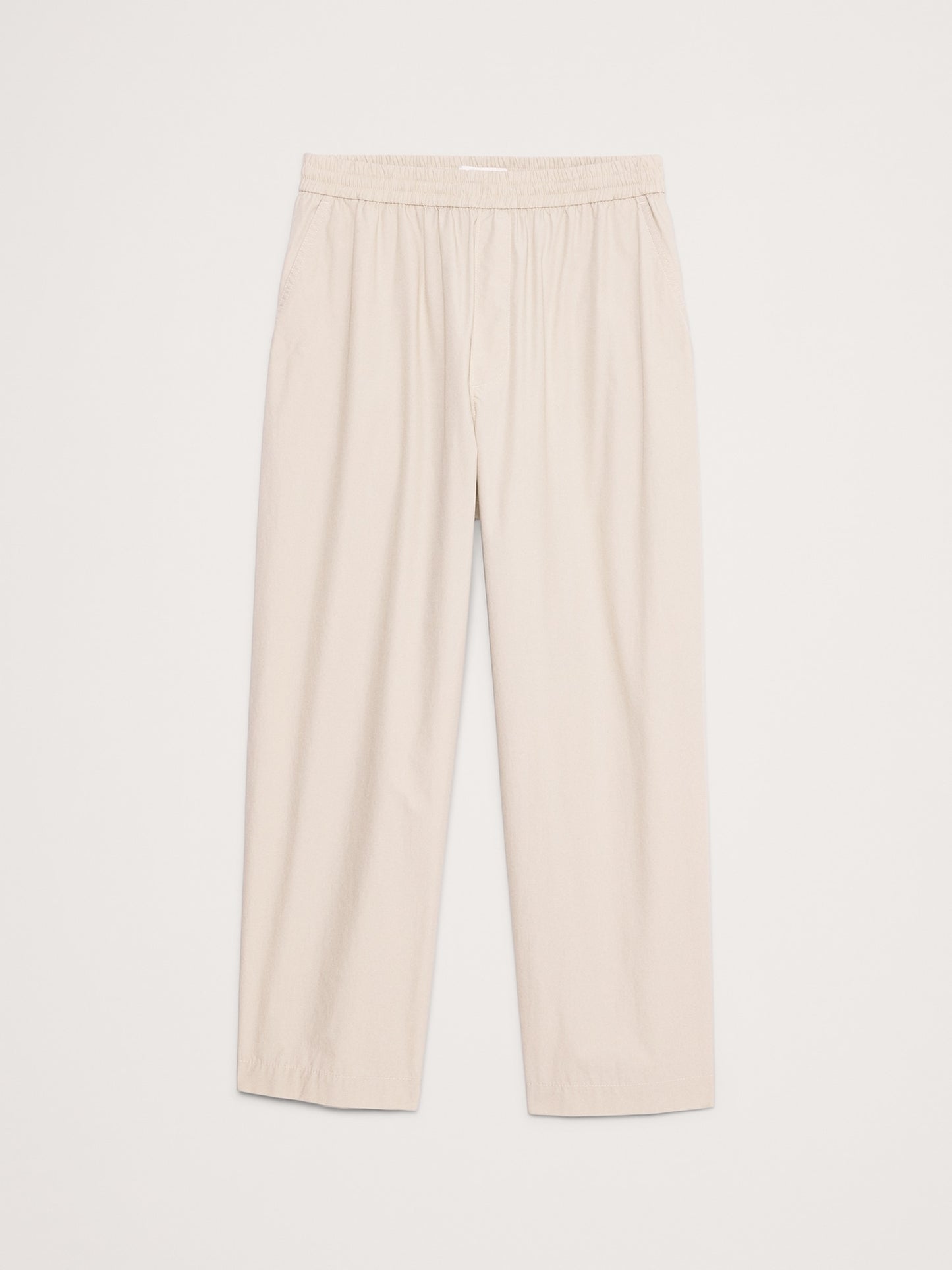 Loose Cotton Poplin Pull-On Cropped Pant
