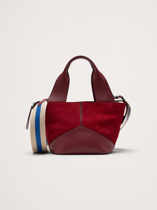 Leather & Suede Mini Zip Tote
