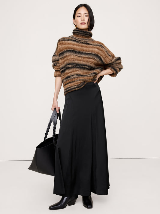 Stretch-Satin Maxi Skirt