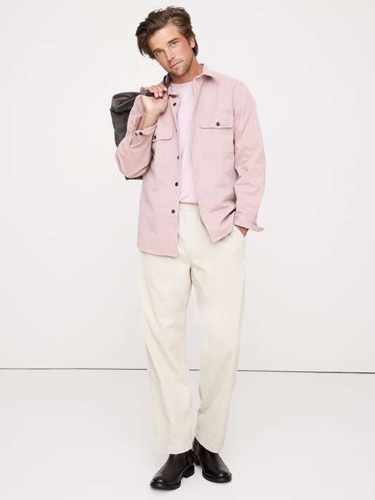 Standard-Fit Cotton Twill Shirt Jacket