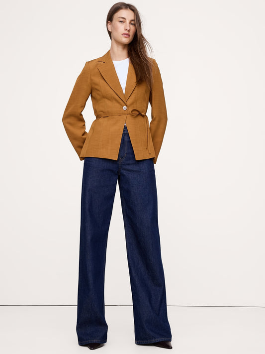 Seamed Belted Blazer