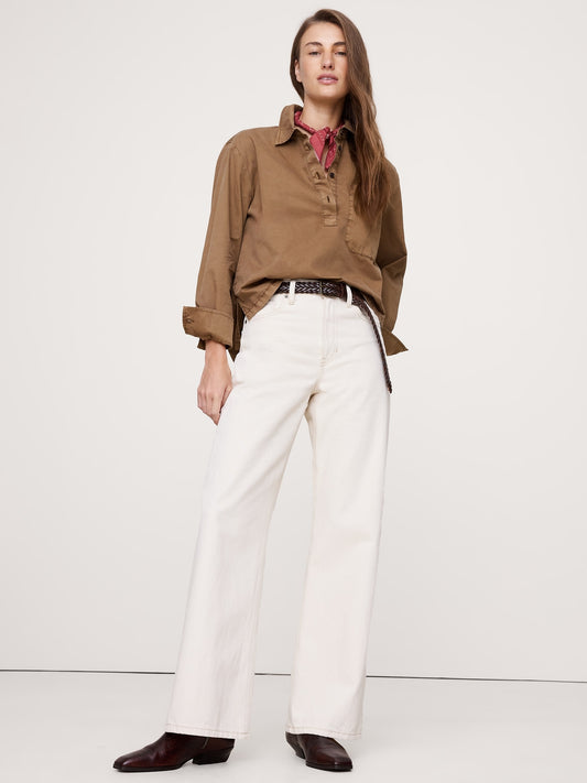 Cotton Twill Popover Shirt