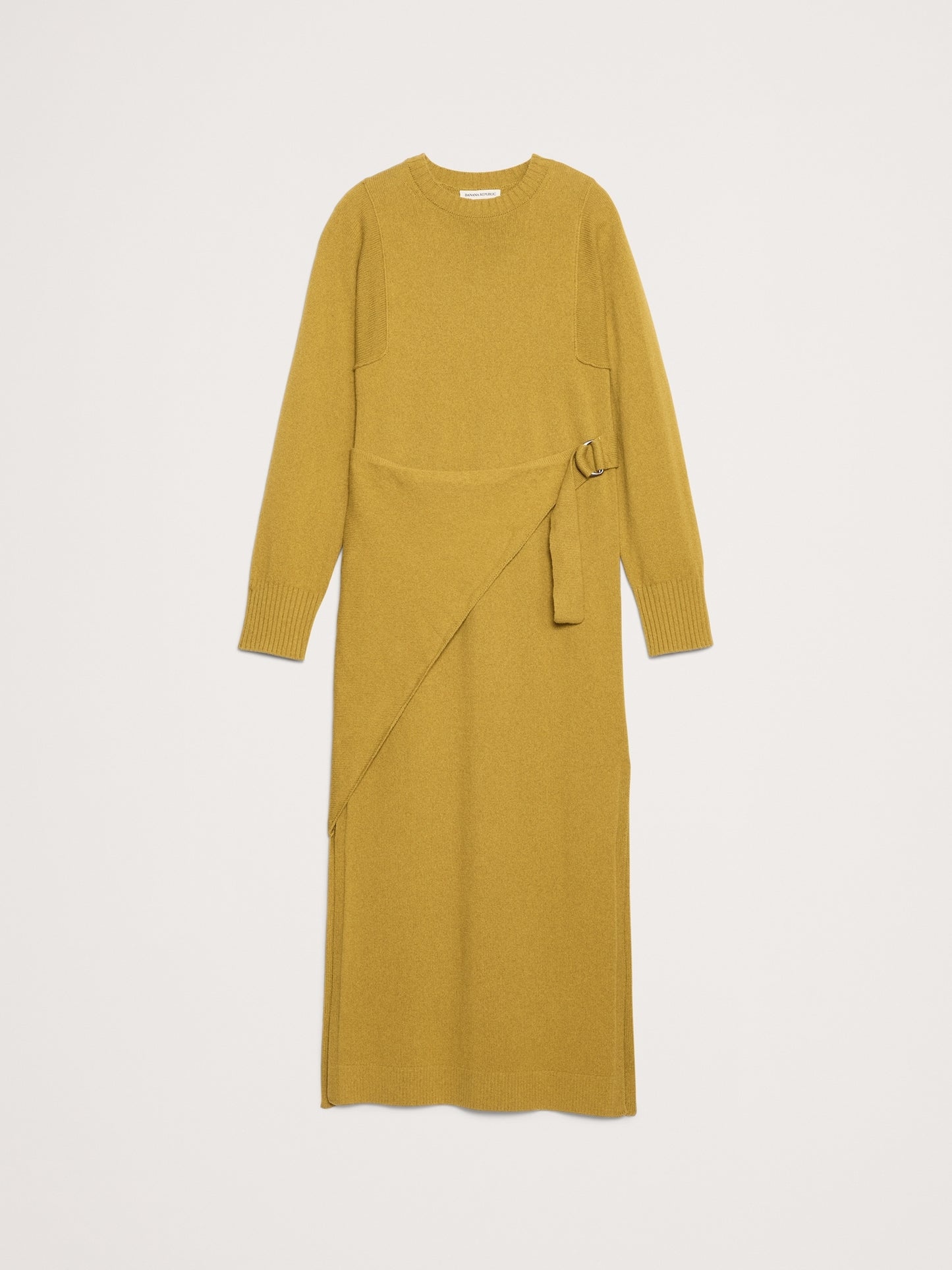 Merino-Cotton Wrap Sweater Dress