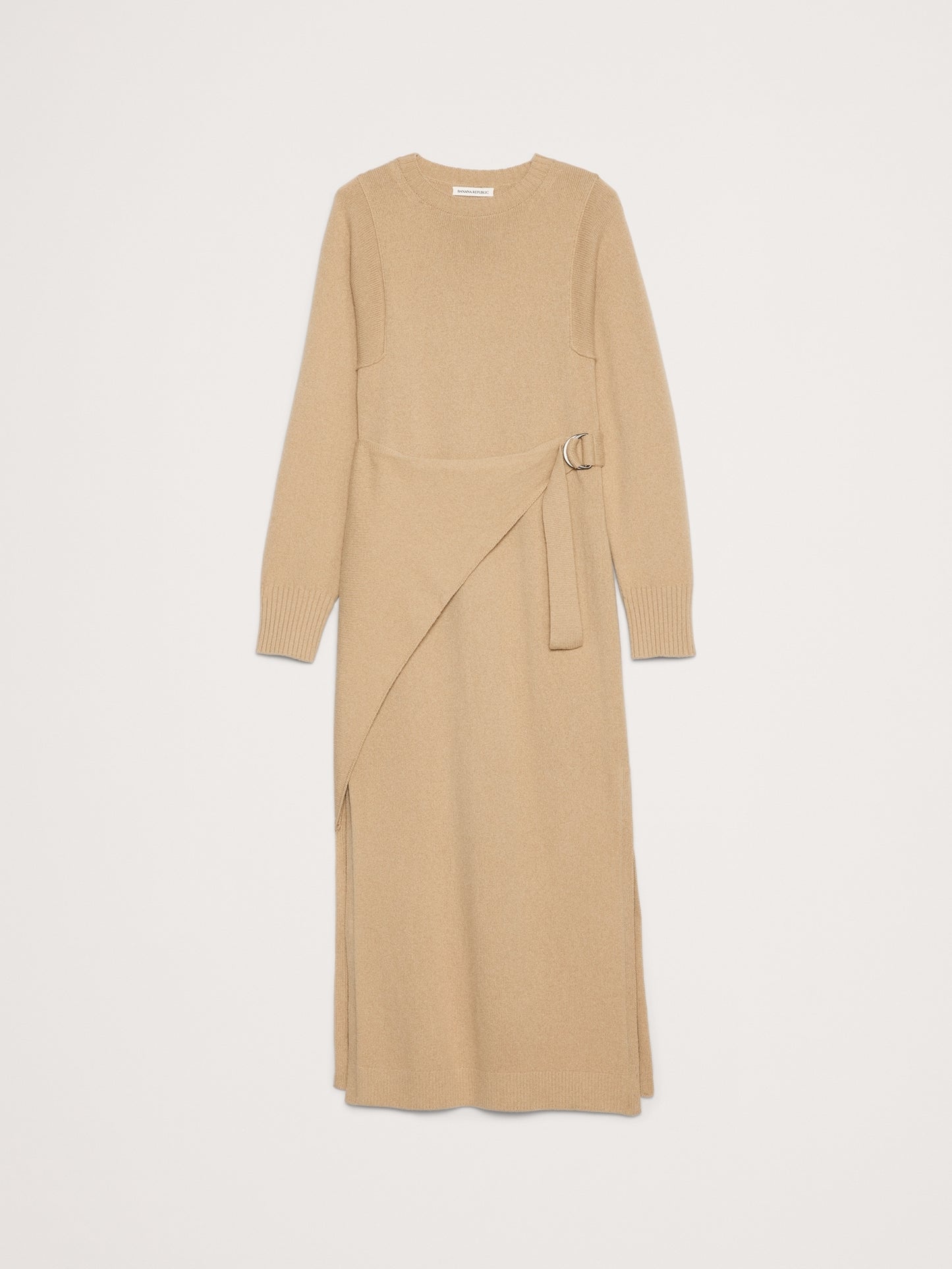 Merino-Cotton Wrap Sweater Dress