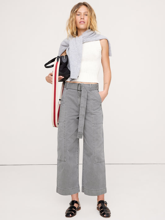High-Rise Wide-Leg Utility Crop Pant