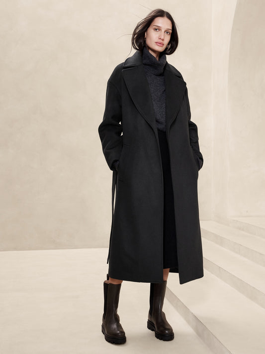 Pura Wool-Cashmere Wrap Coat