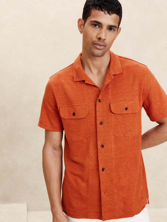 Linen French Terry Resort Shirt