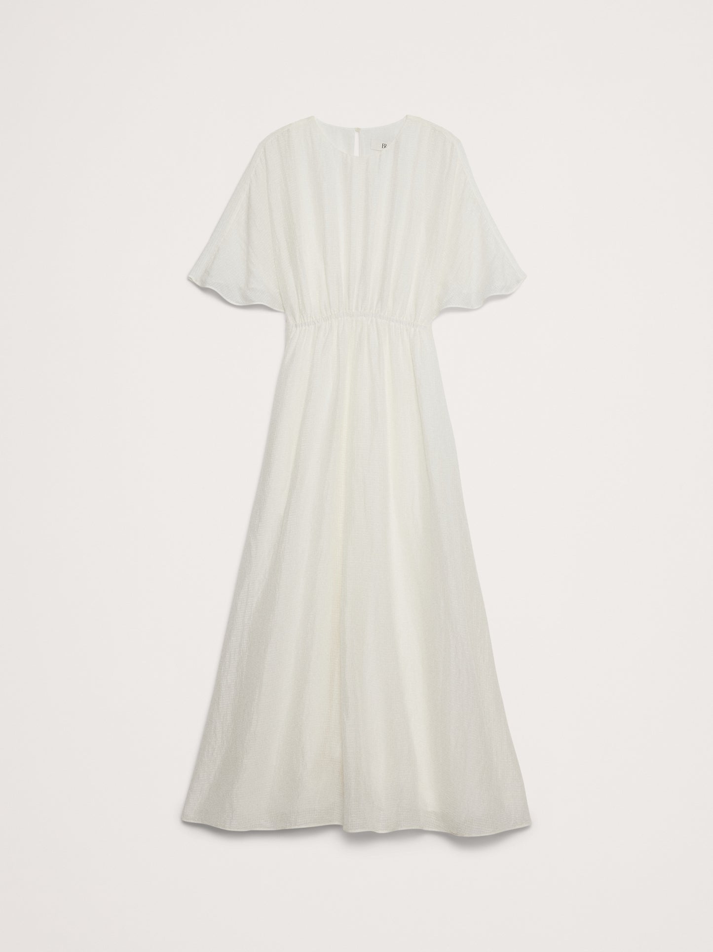 Linen-Silk Cut-Out Maxi Dress
