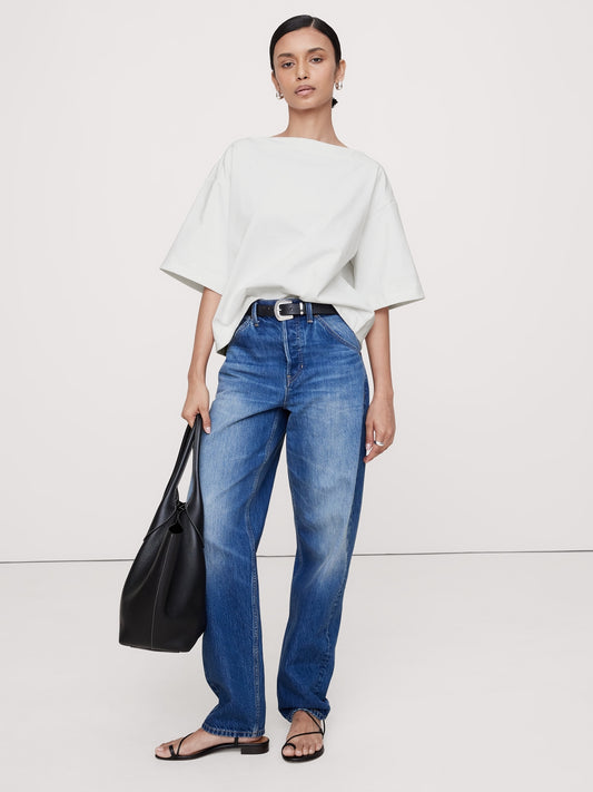 Heavy Cotton Boat-Neck T-Shirt