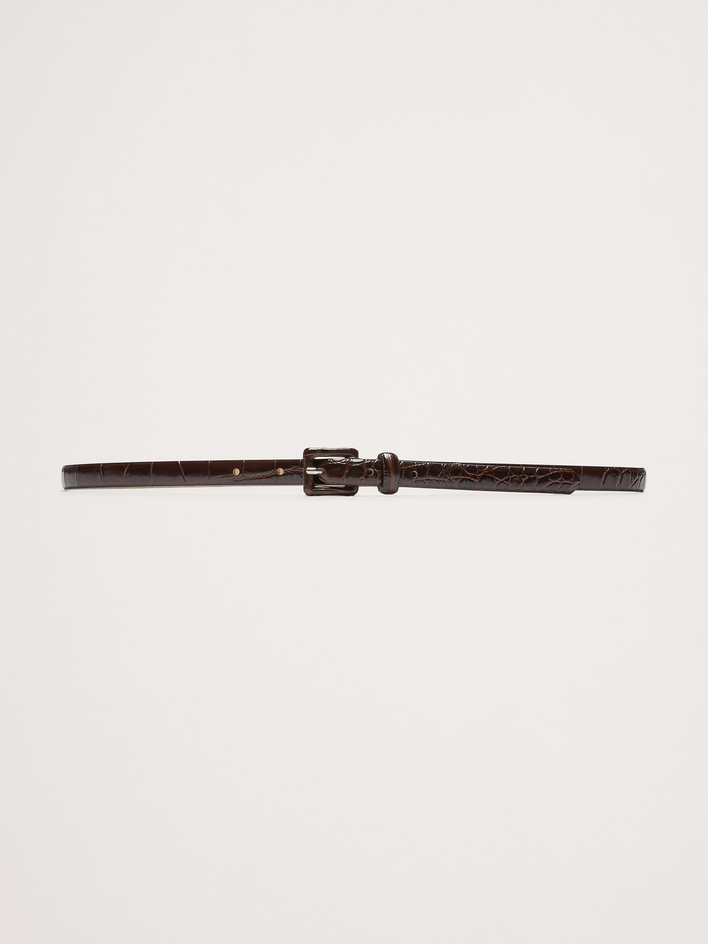 Embossed Leather Skinny Belt
