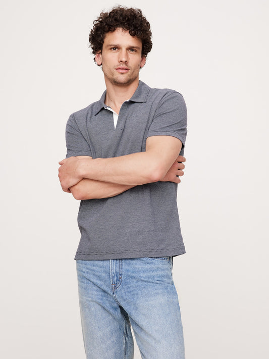 Luxury-Touch Stripe Polo