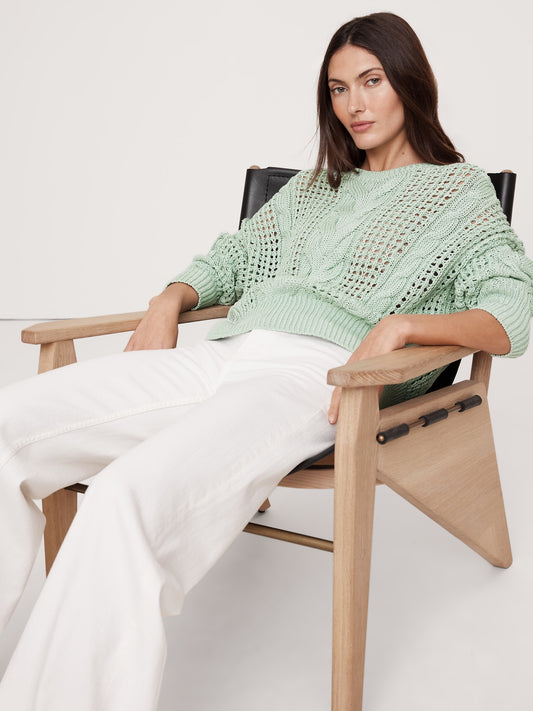Cotton Cable-Knit Sweater