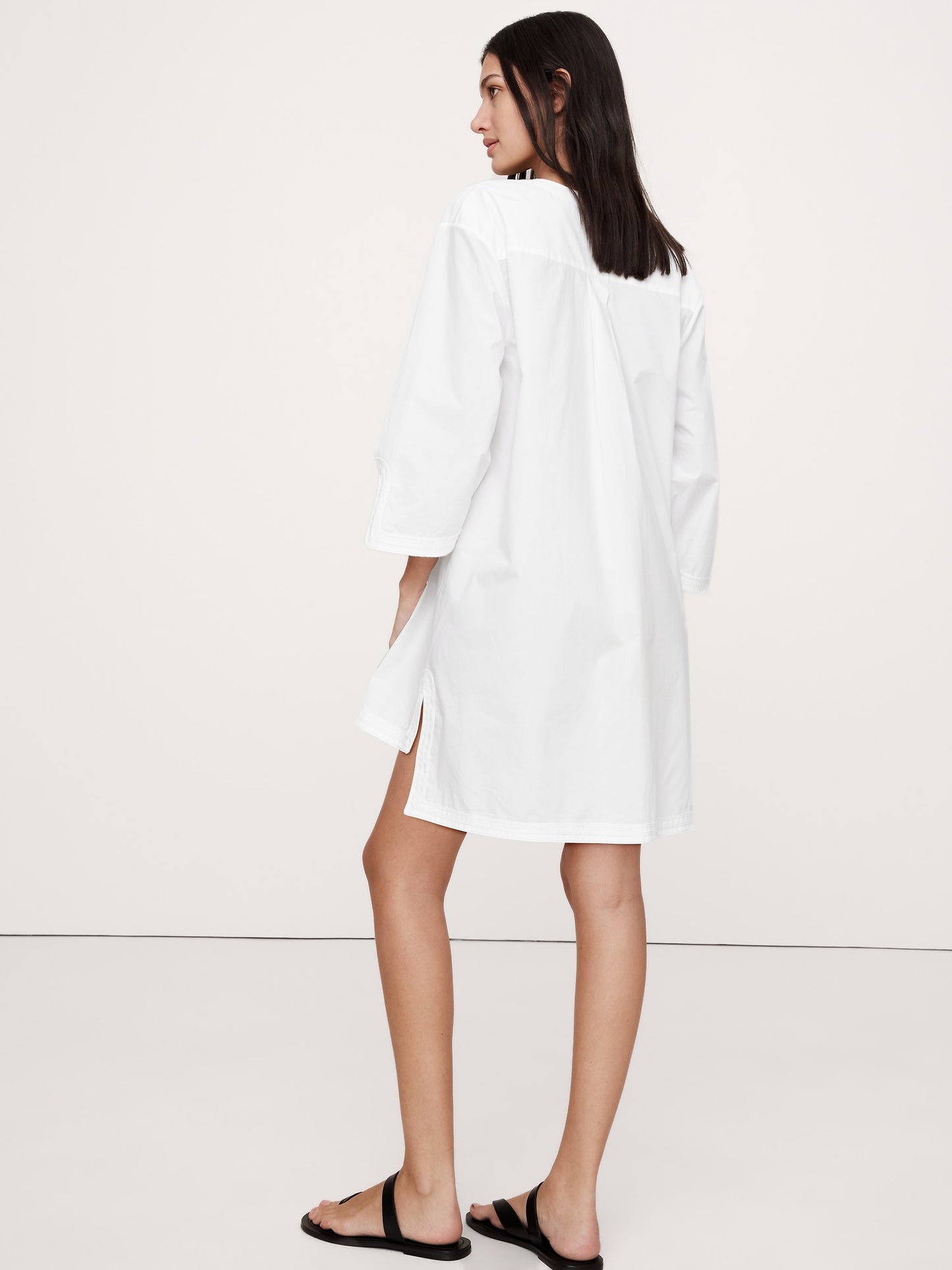Embroidered Cotton Poplin Kaftan
