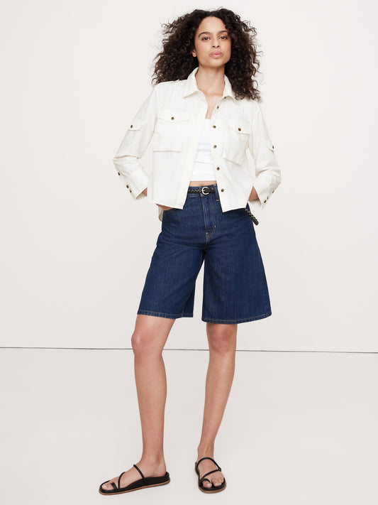 Relaxed Poplin Utility Shirt