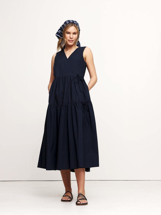 Cotton Poplin Wrap Maxi Dress