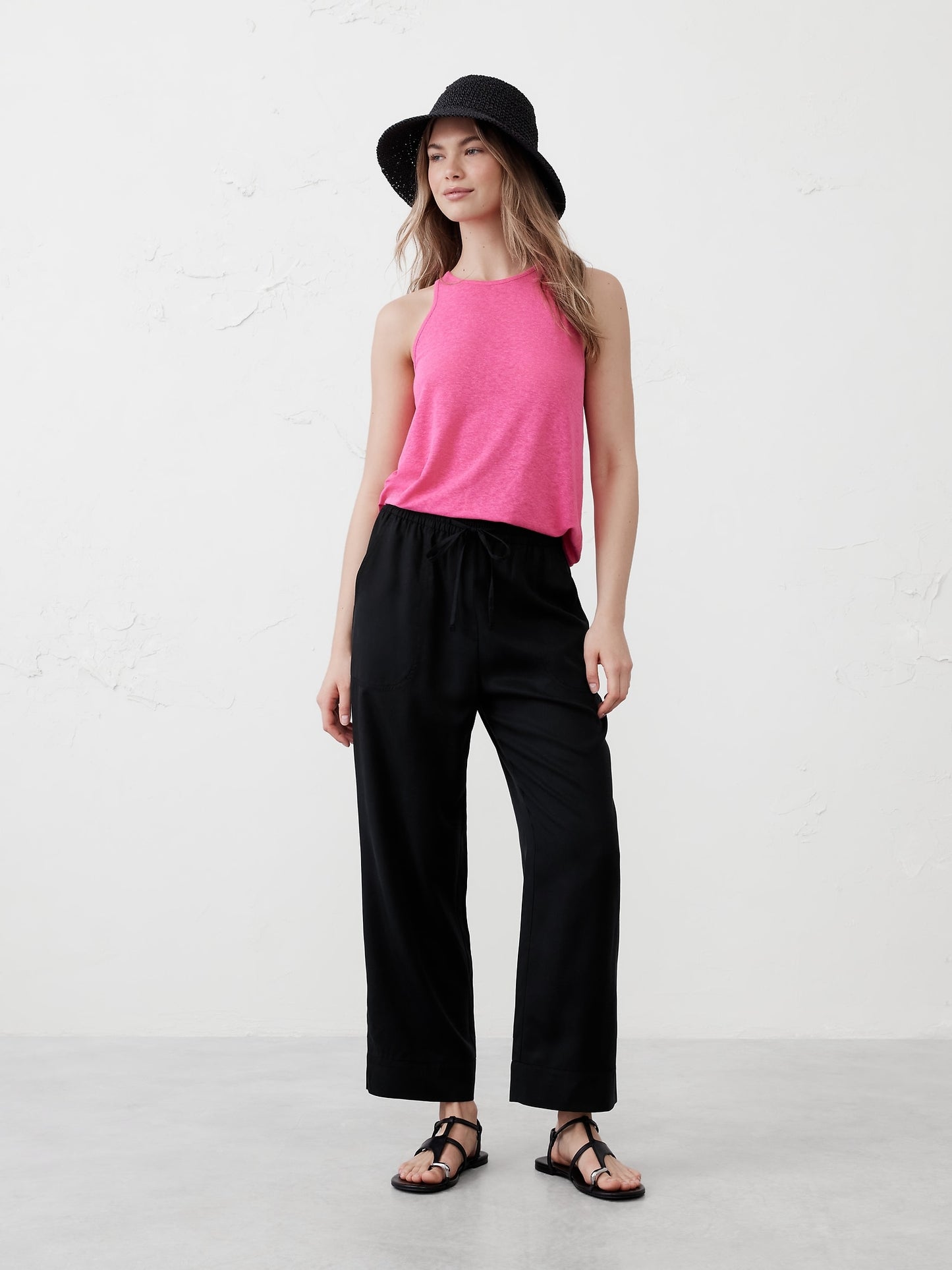 Straight Tencel Pull-On Pant