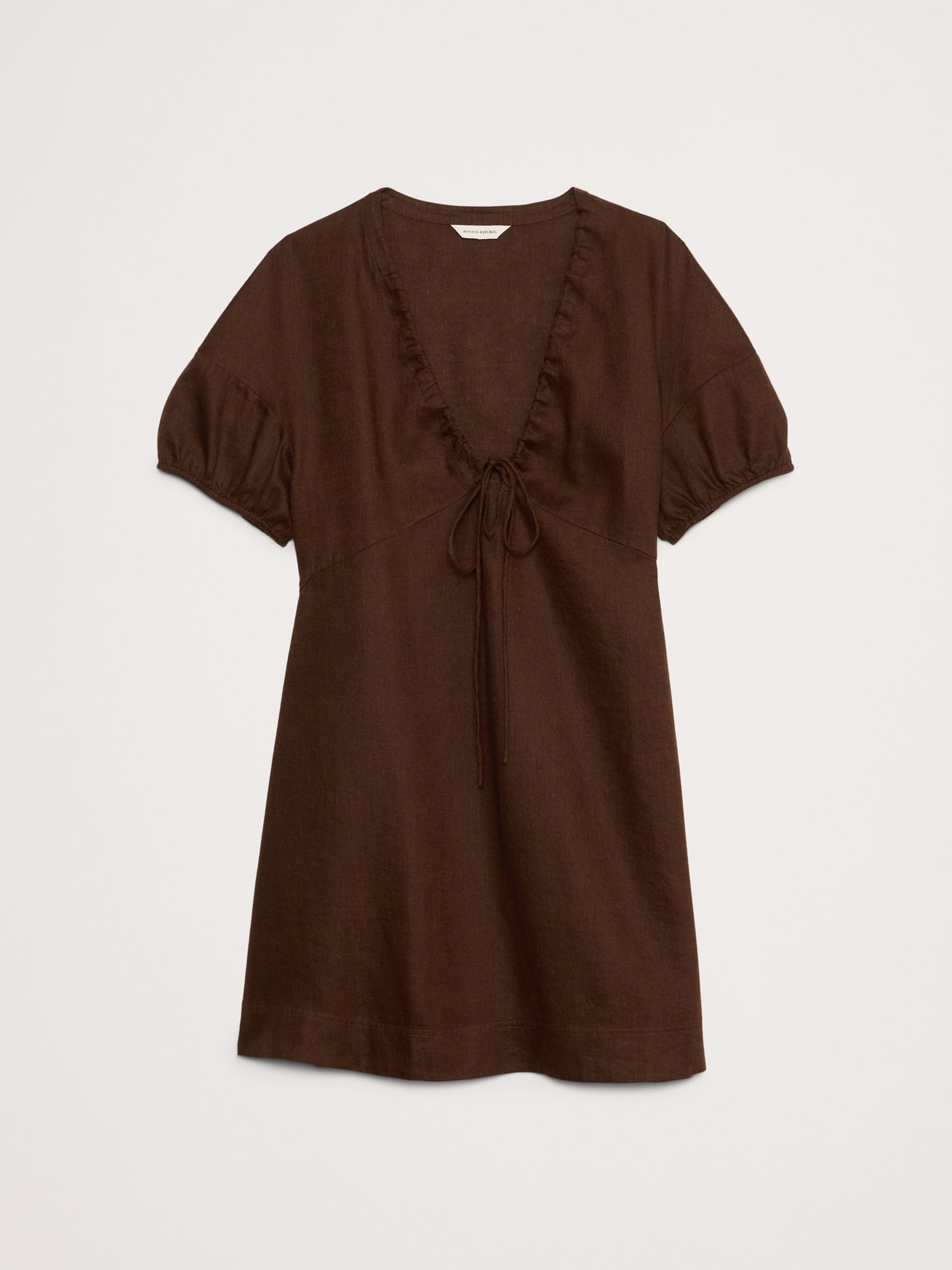 Linen Tie-Front Mini Dress