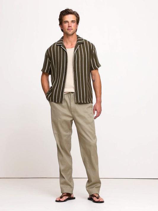 Italian Linen-Cotton Pull-On Pant