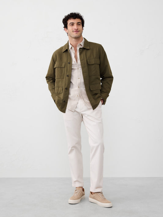 Linen-Blend Field Jacket