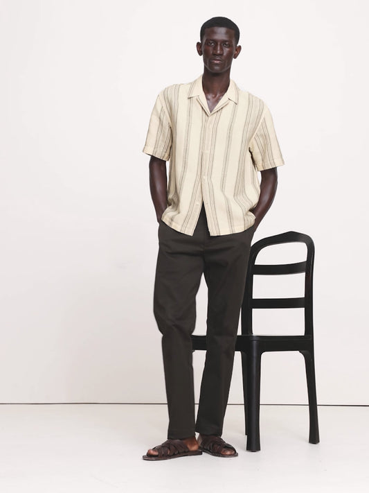 Stripe Linen-Cotton Resort Shirt