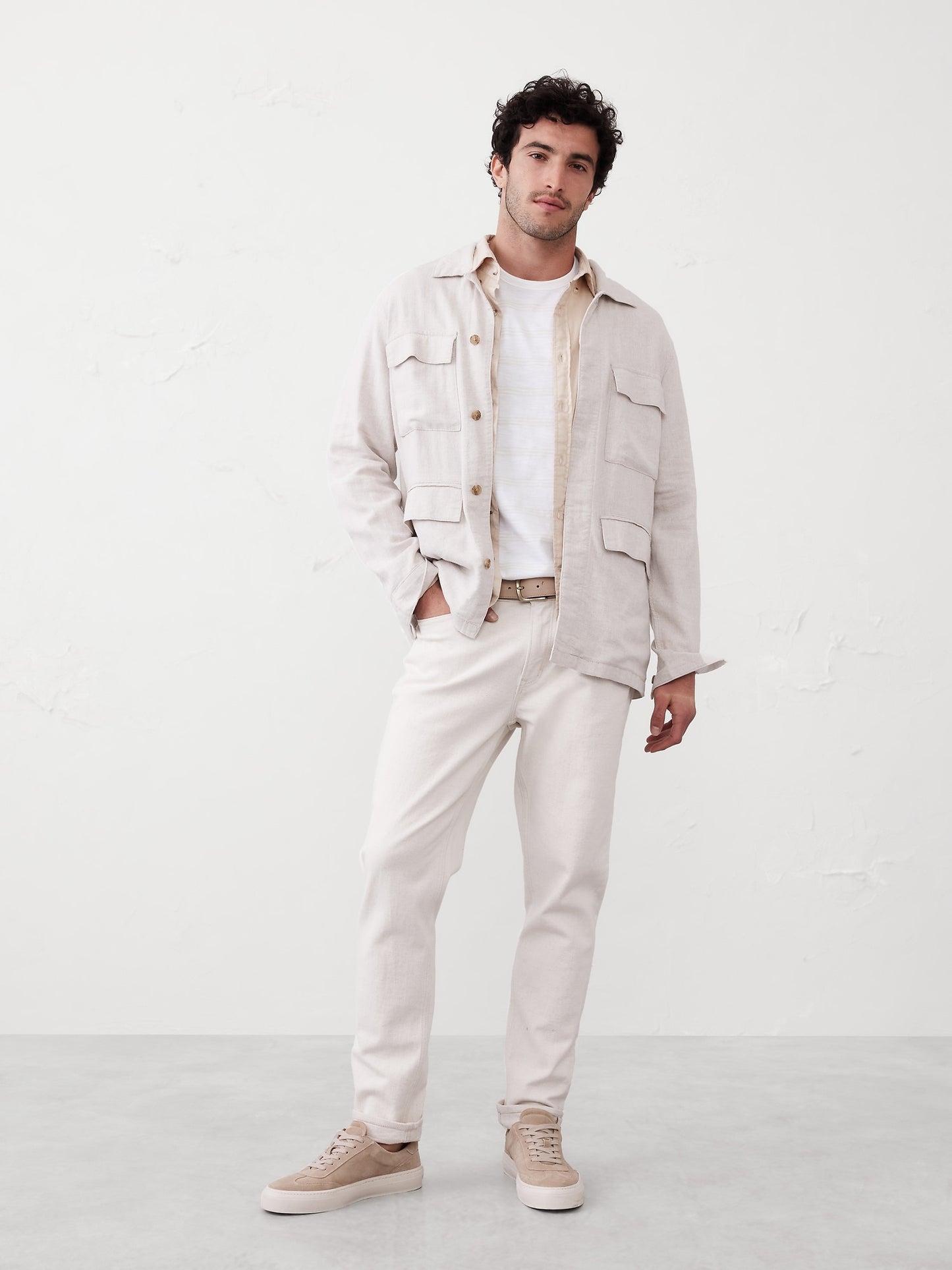 Linen-Blend Field Jacket