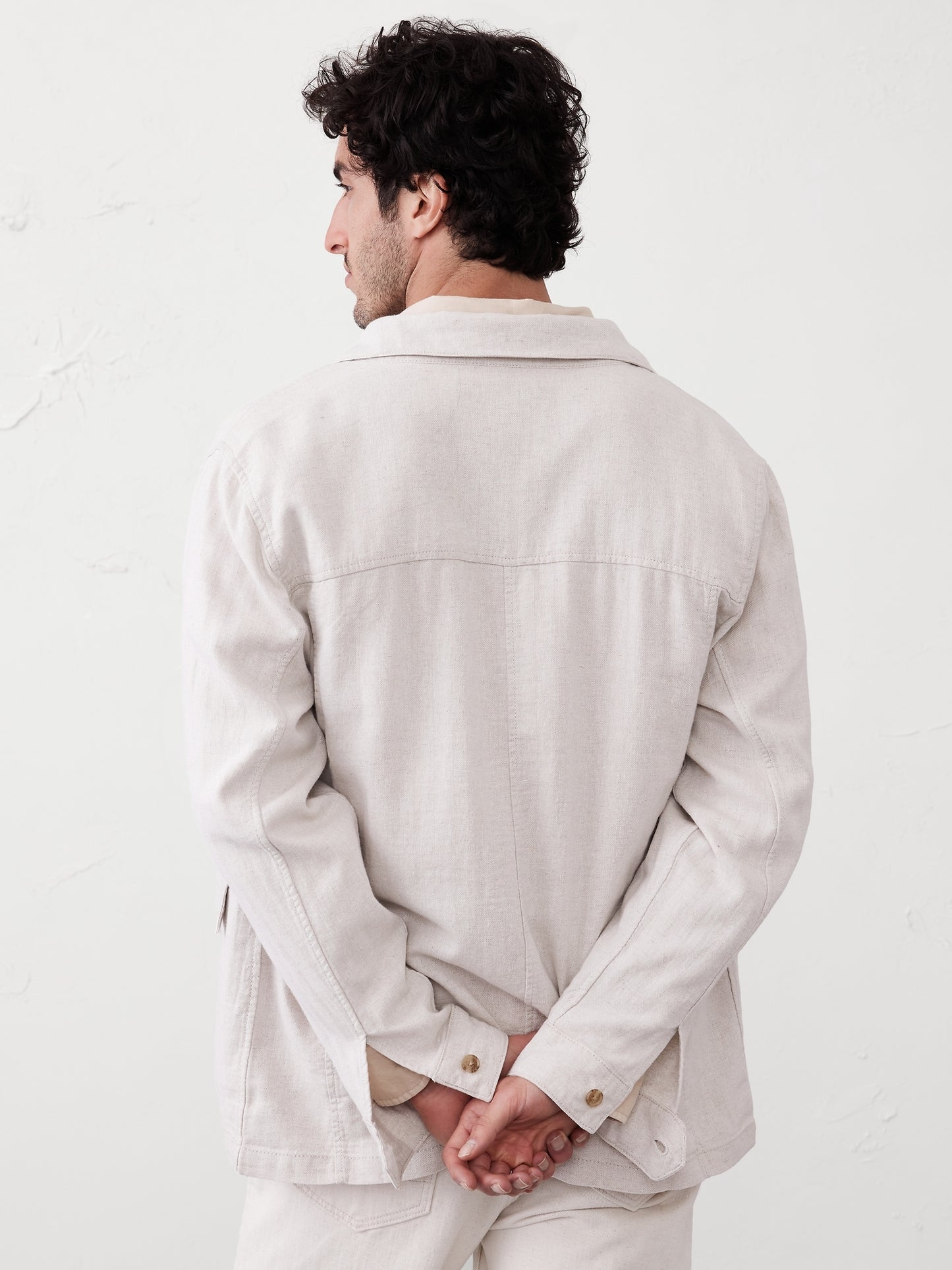 Linen-Blend Field Jacket