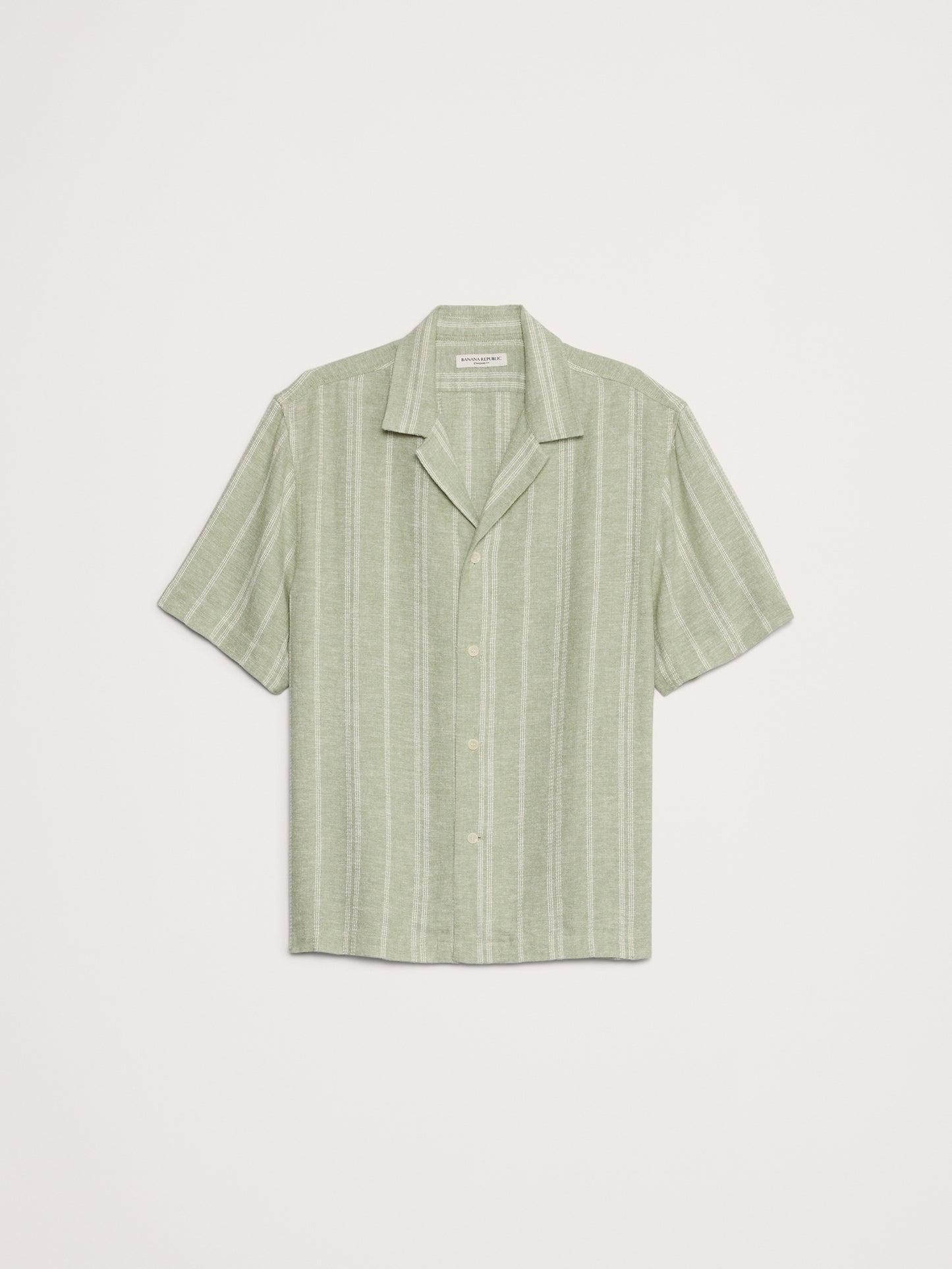 Standard-Fit Stripe Linen-Viscose Resort Shirt