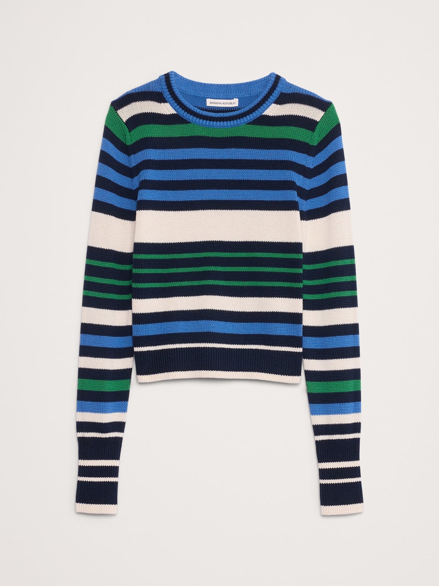 Shrunken Cotton-Silk Crew-Neck Sweater