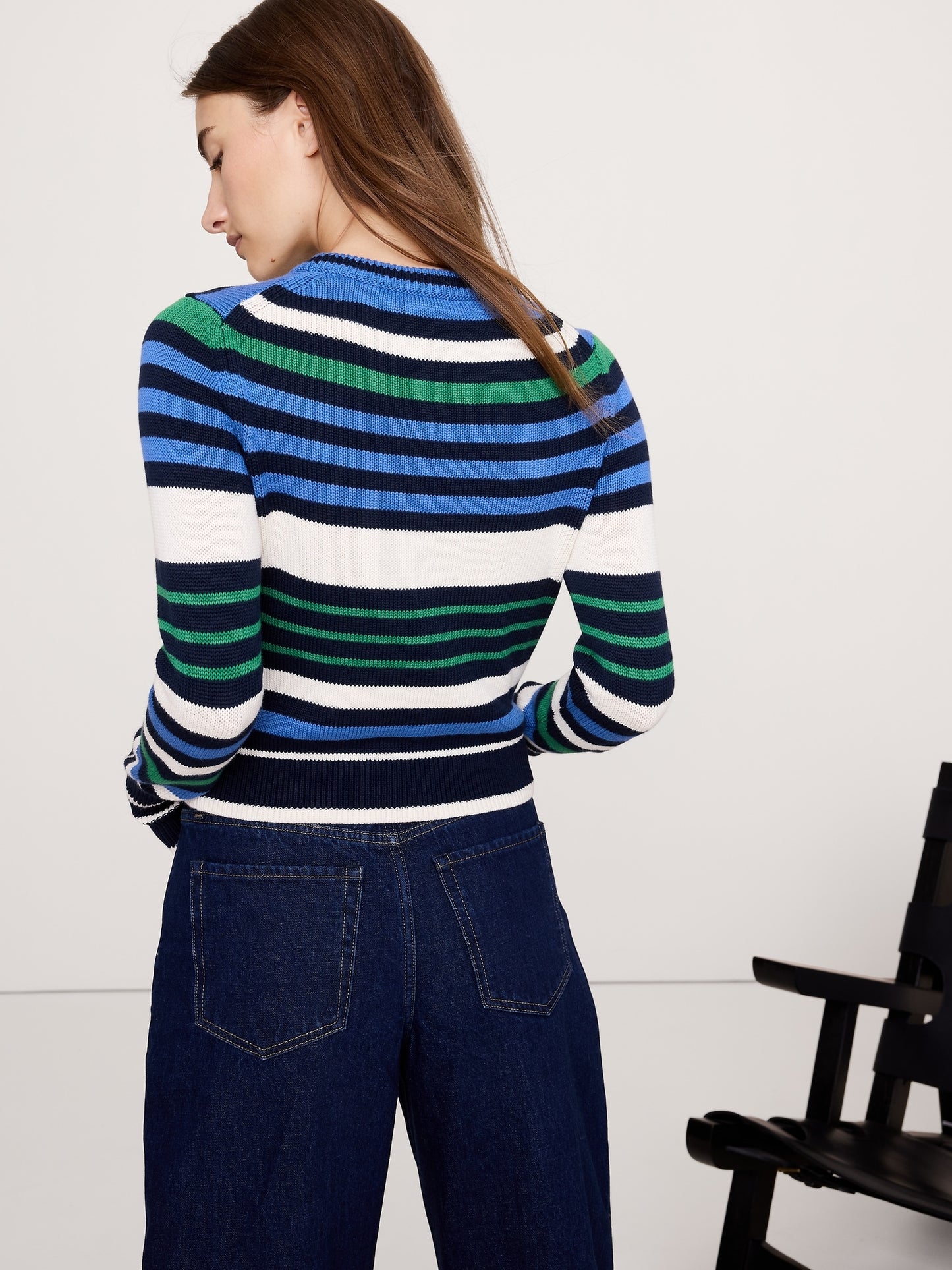 Shrunken Cotton-Silk Crew-Neck Sweater