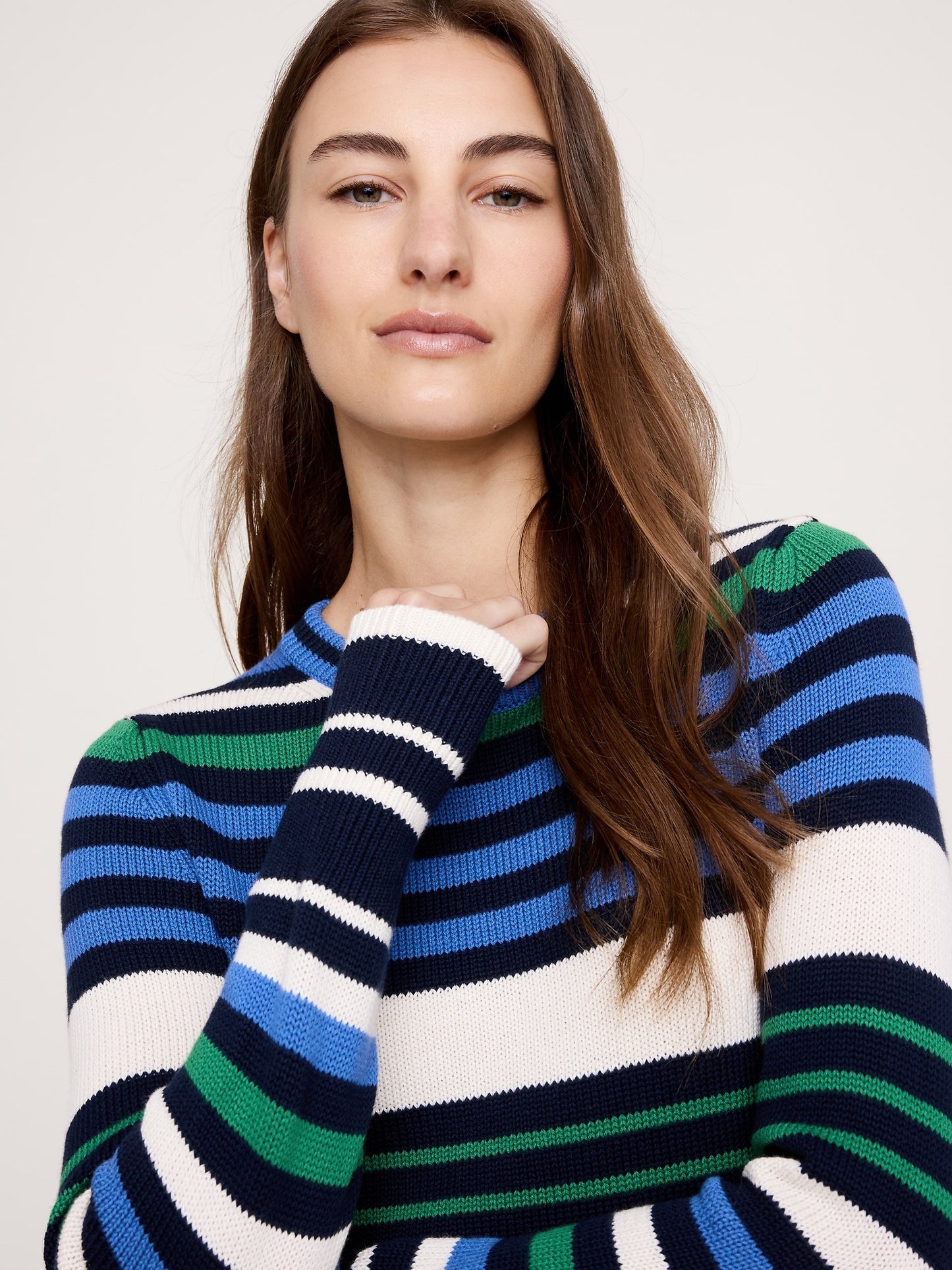 Shrunken Cotton-Silk Crew-Neck Sweater