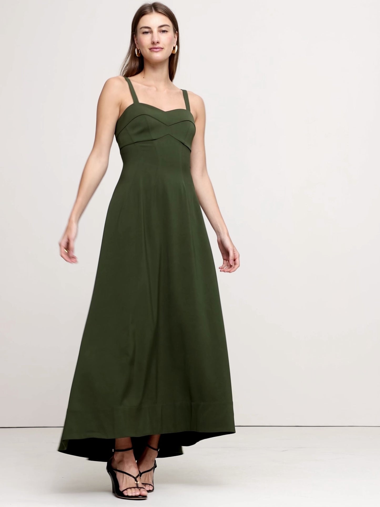 Stretch-Sateen Sweetheart Maxi Dress