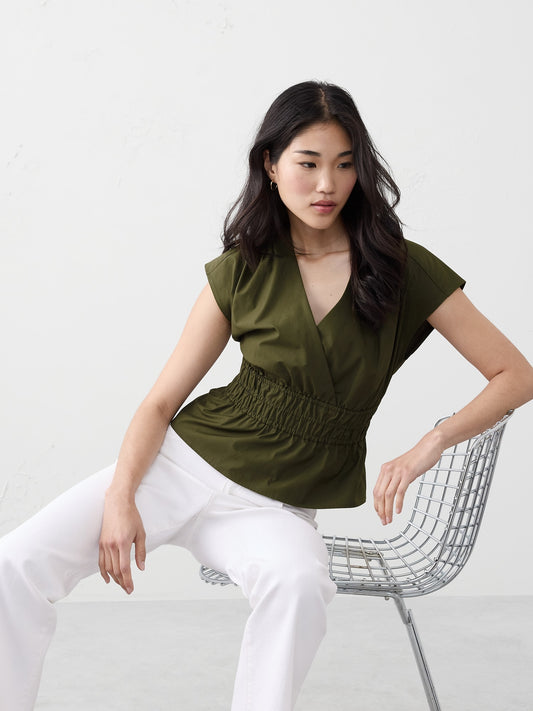 Elastic Surplice Top