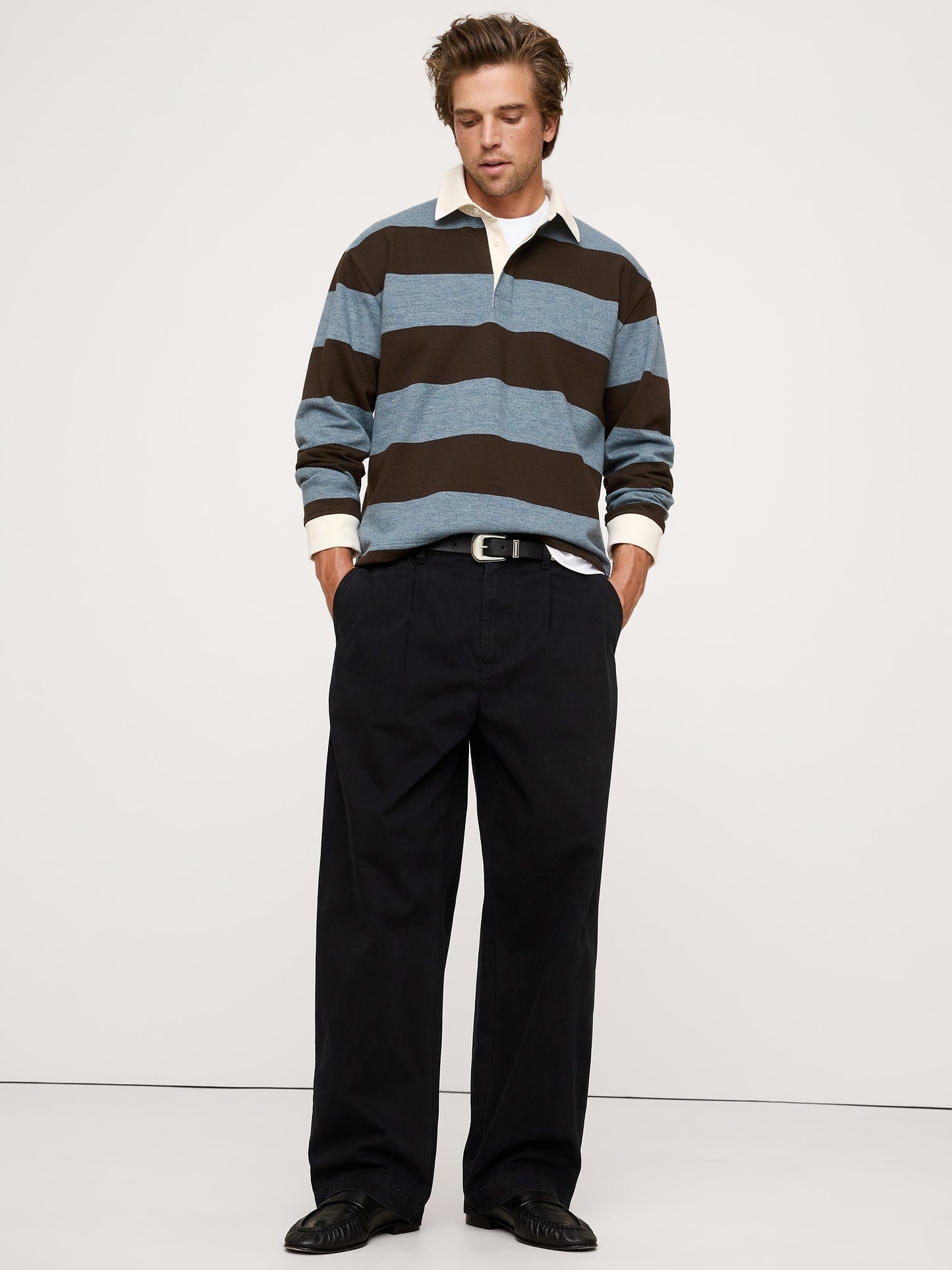 Striped Brushed Rugby Shirt