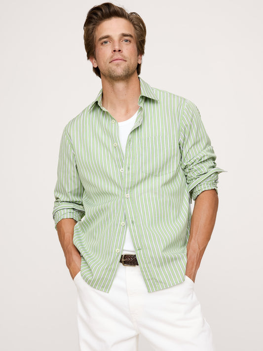 Standard-Fit Washed Cotton Poplin Shirt