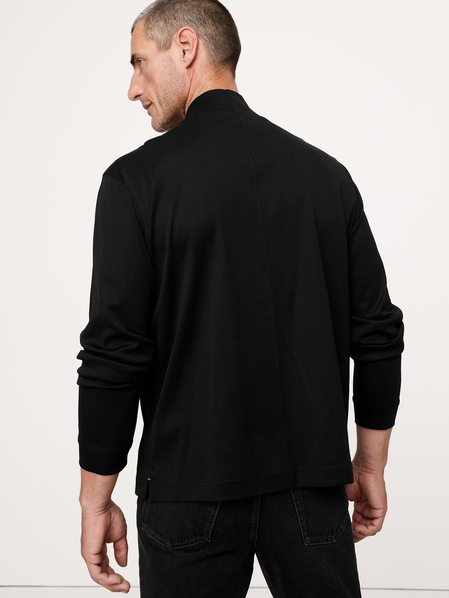 Silky-Cotton Turtleneck T-Shirt