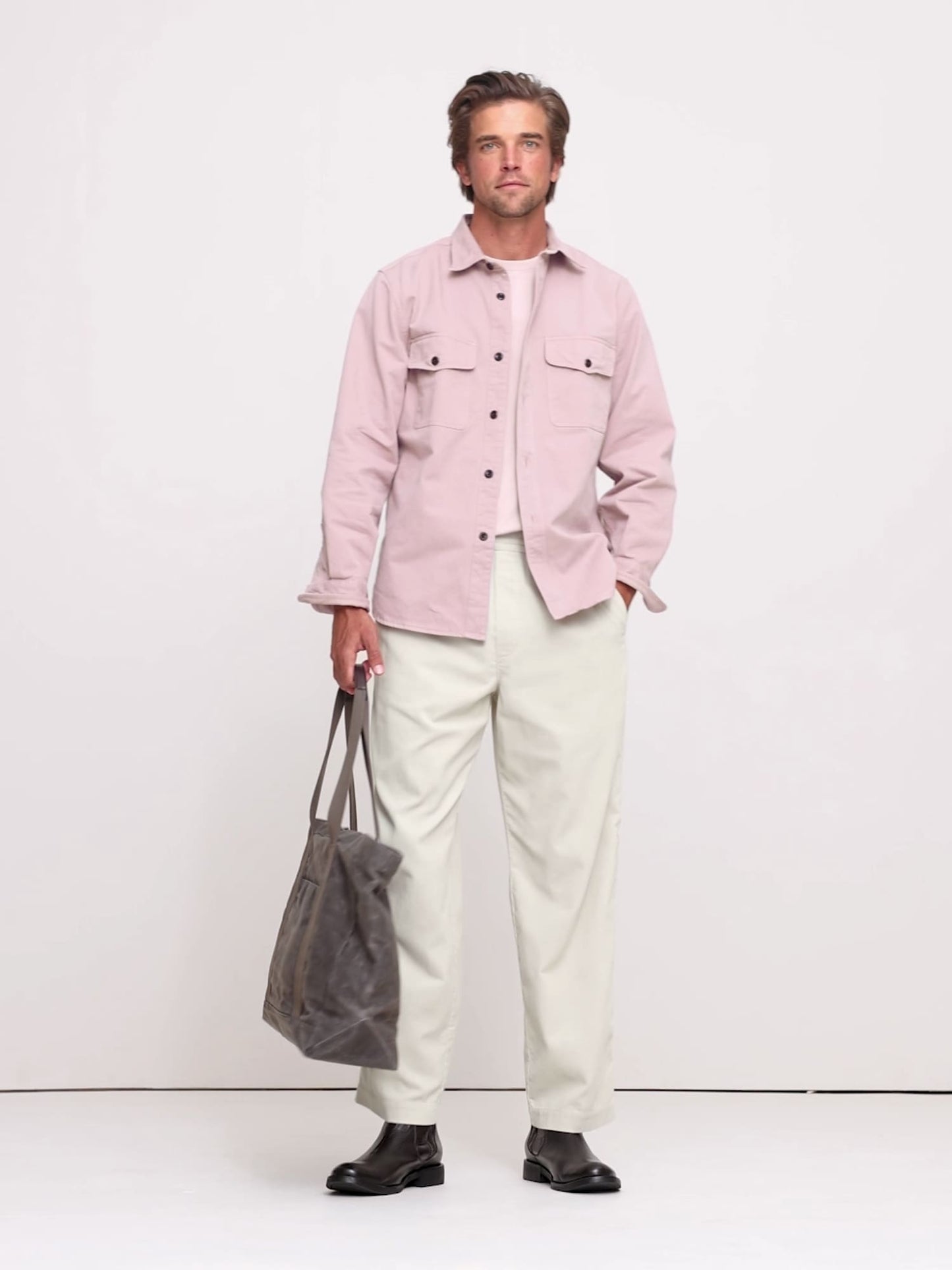 Standard-Fit Cotton Twill Shirt Jacket