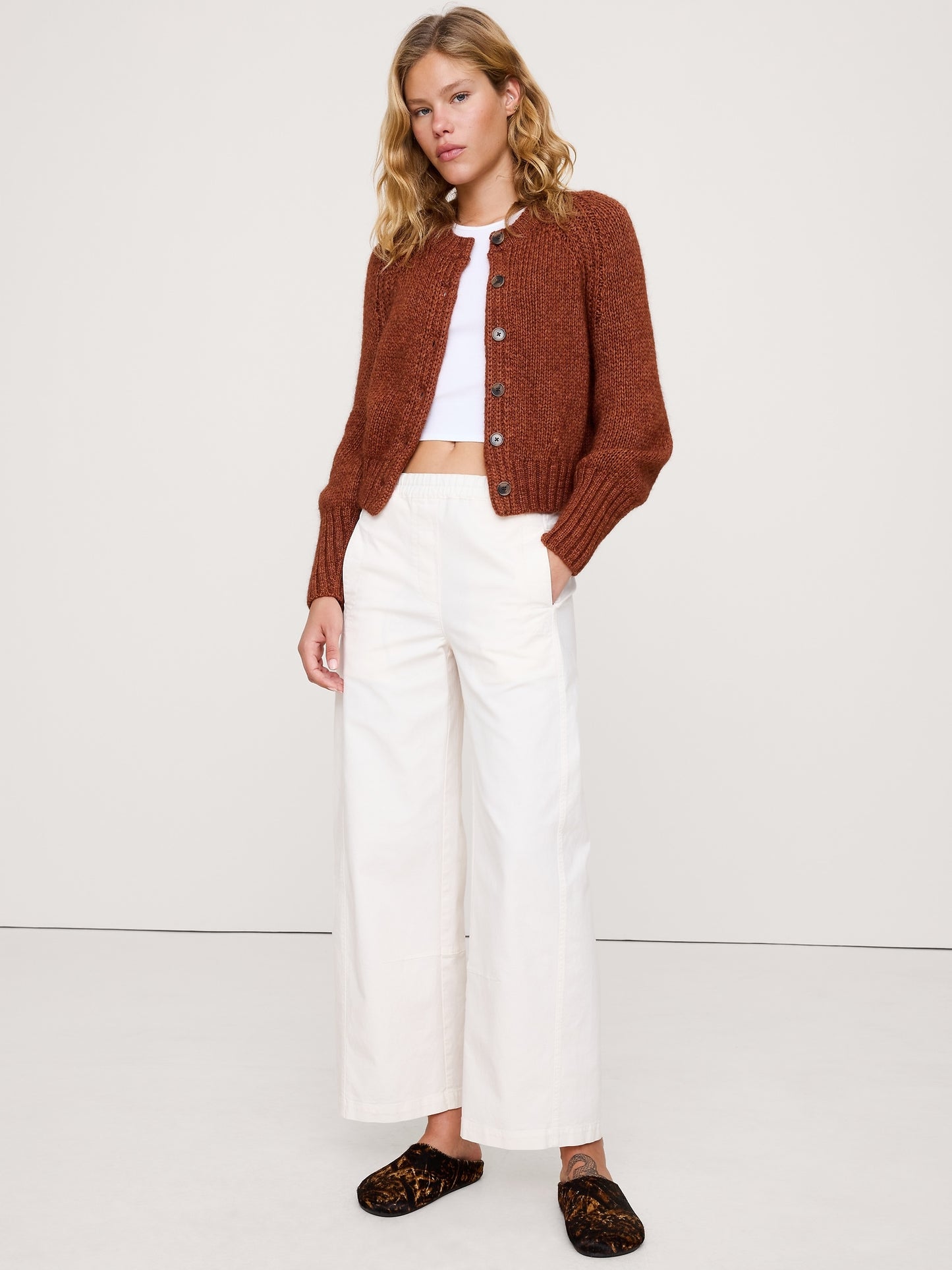 Cotton-Alpaca-Merino Raglan Cardigan