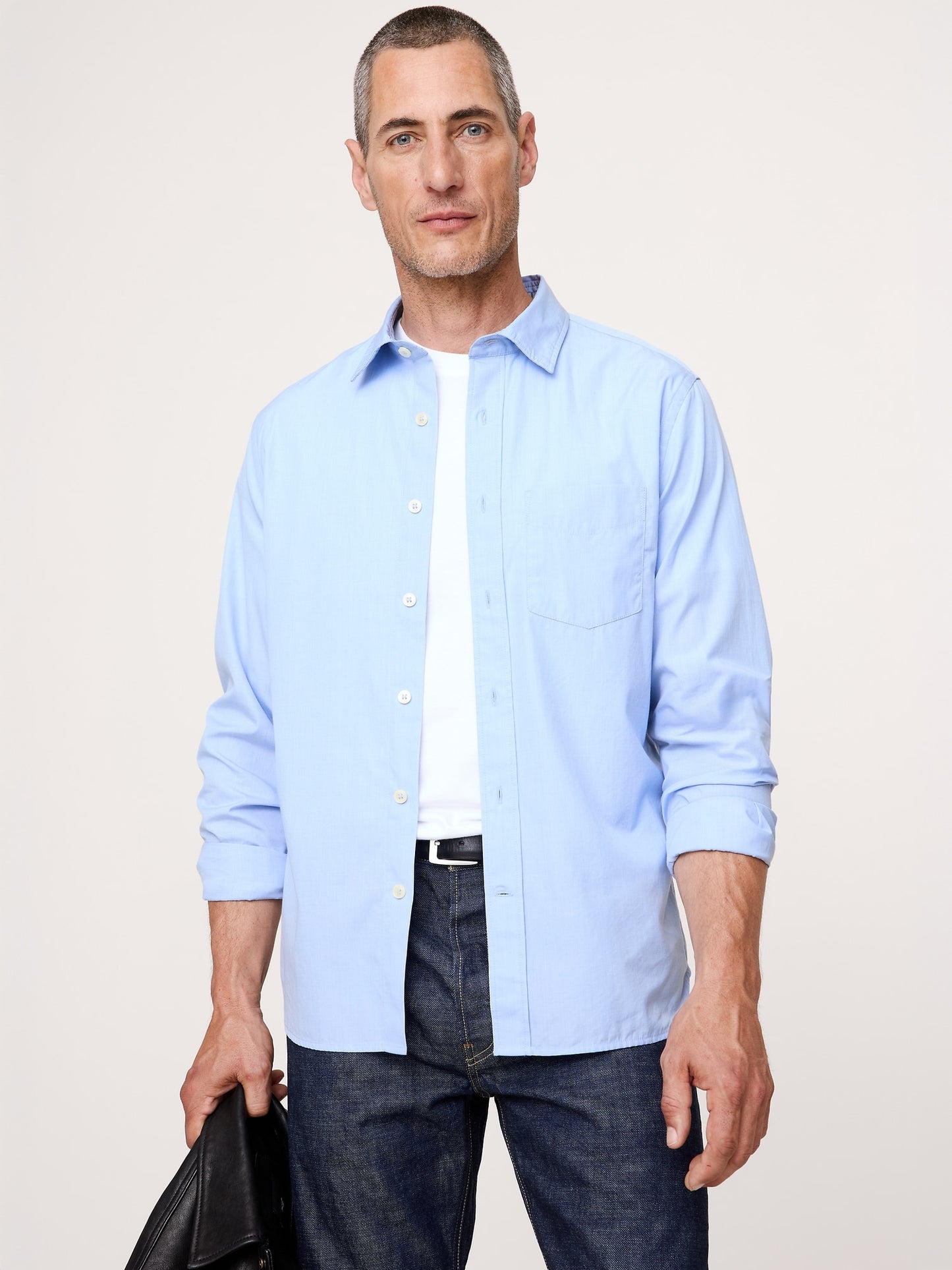 Standard-Fit Washed Cotton Poplin Shirt