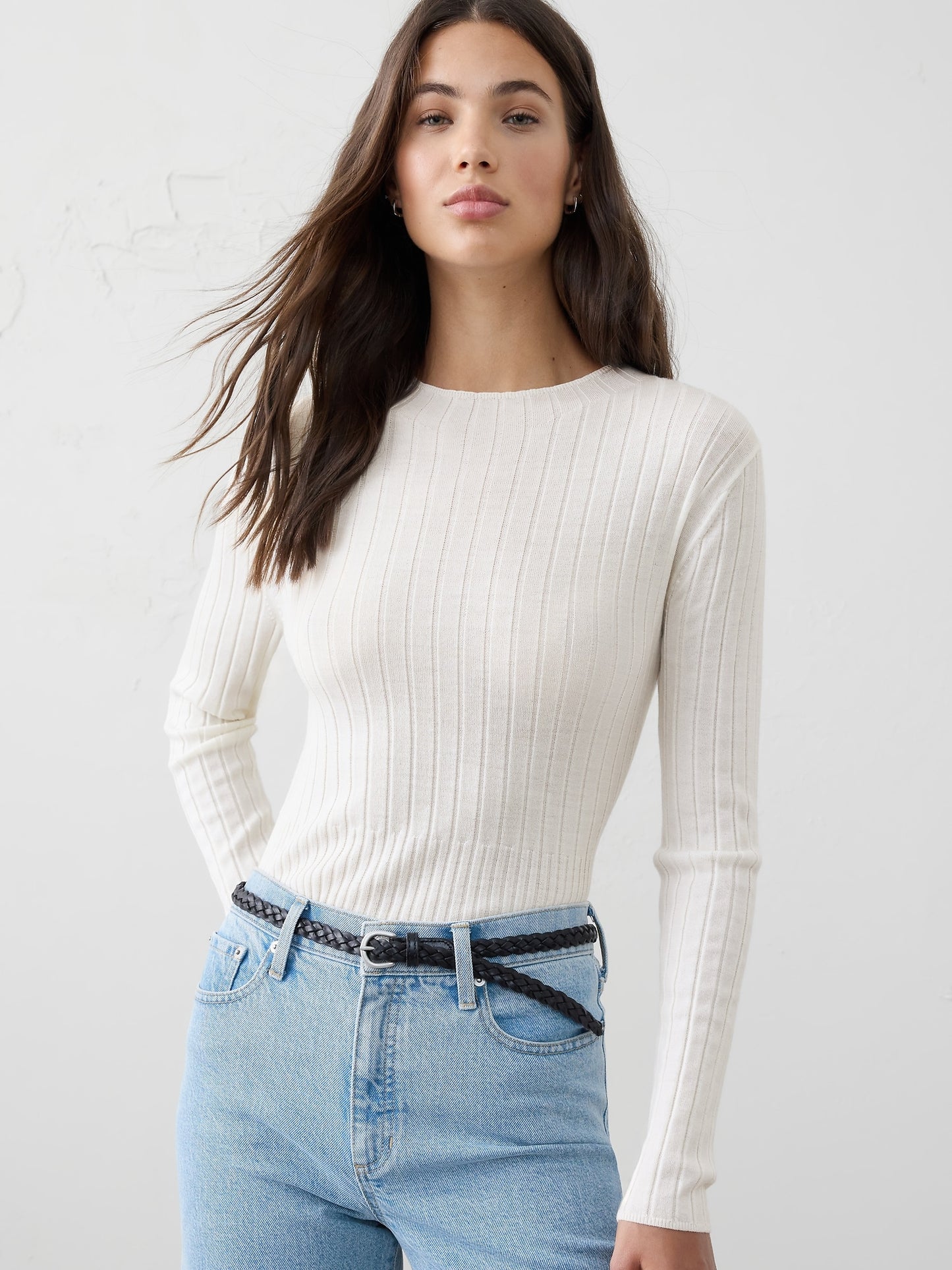 Merino Wool Ribbed Sweater