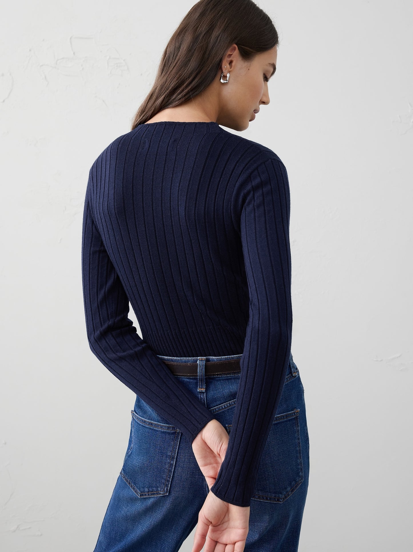 Merino Wool Ribbed Sweater
