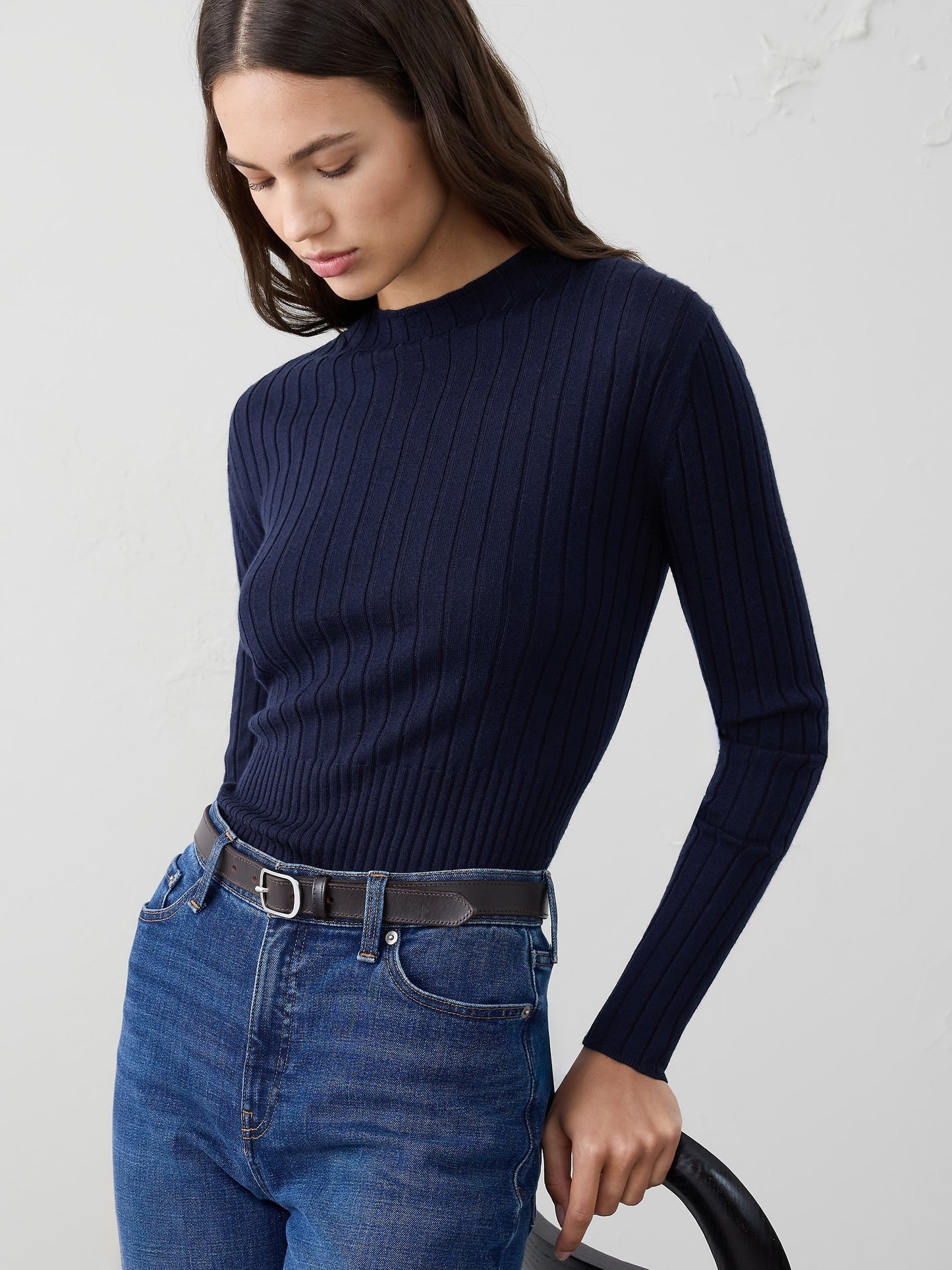 Merino Wool Ribbed Sweater