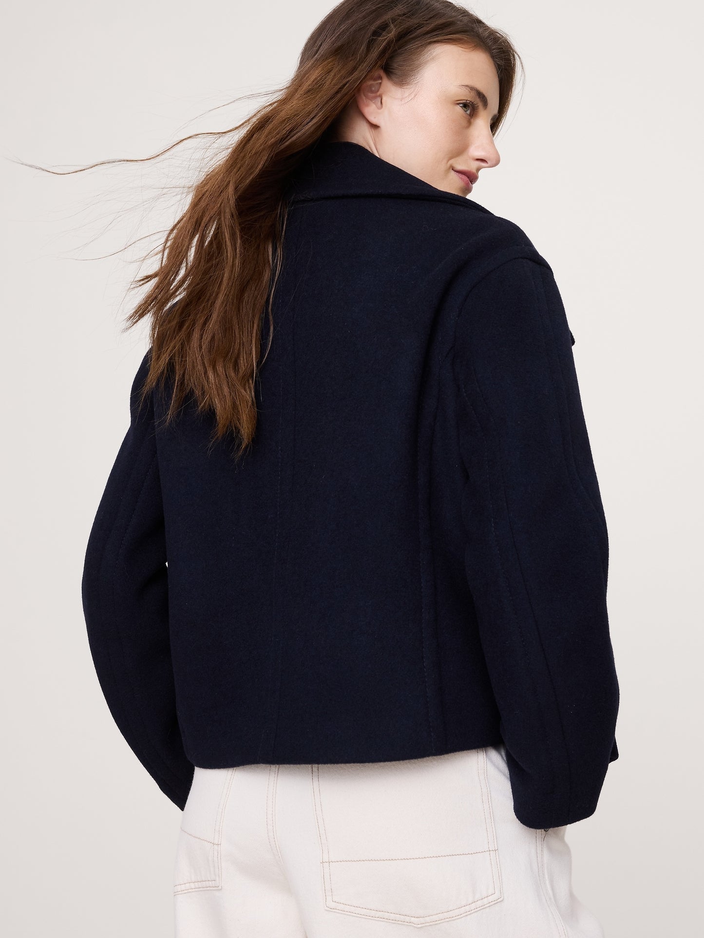 Italian Melton Wool-Blend Peacoat