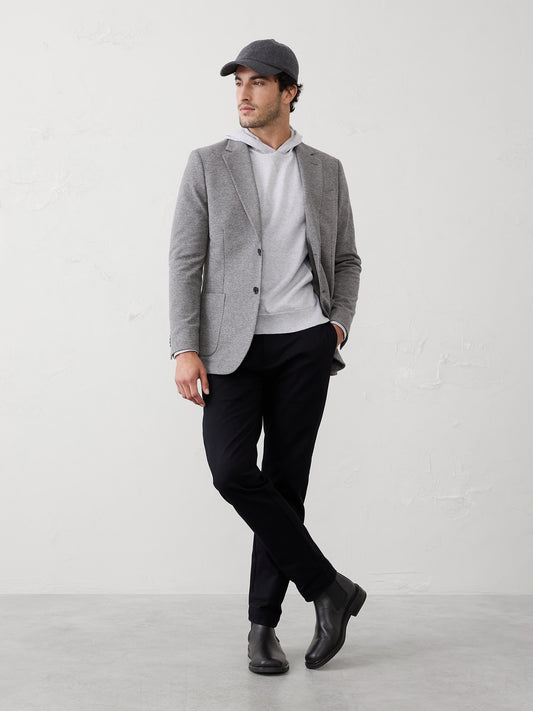 Tailored-Fit Knit Mini Houndstooth Jacket