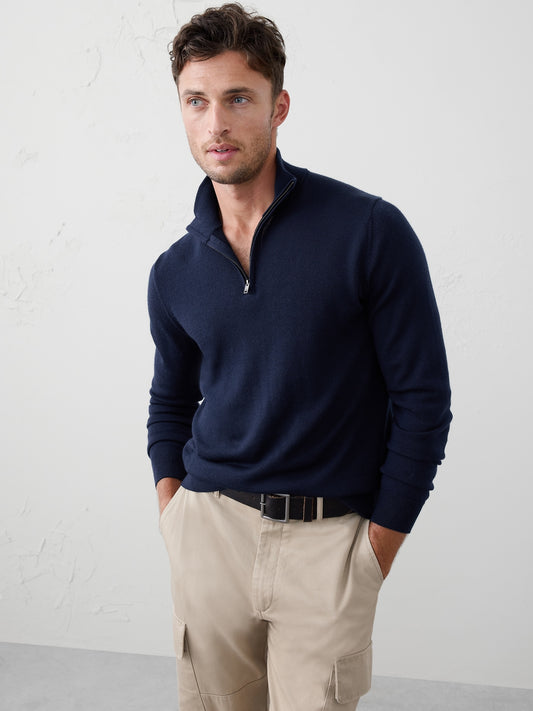 Merino Wool Half-Zip Sweater