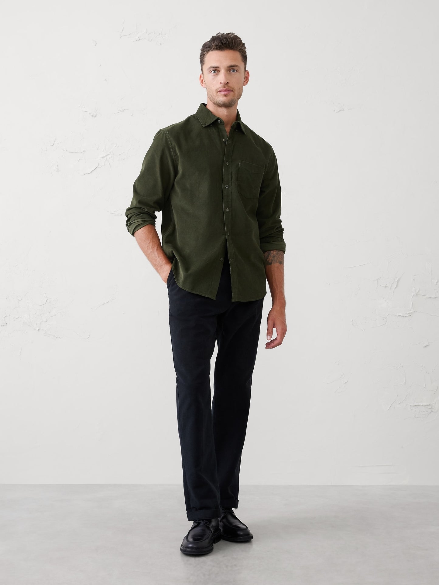 Slim-Fit Fine Wale Corduroy Shirt