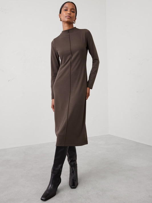 Cozy Ribbed Knit Midi Dress