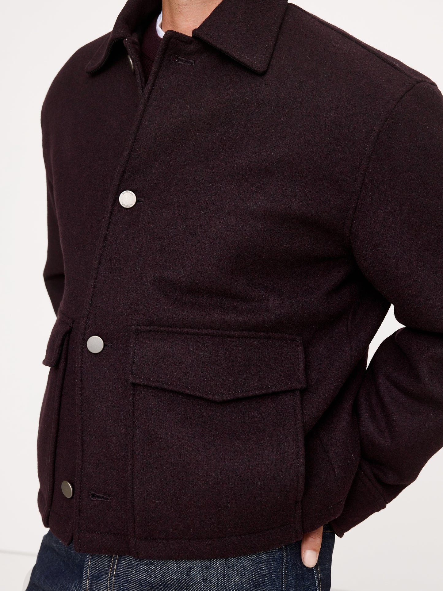 Double-Faced Wool-Blend Utility Jacket