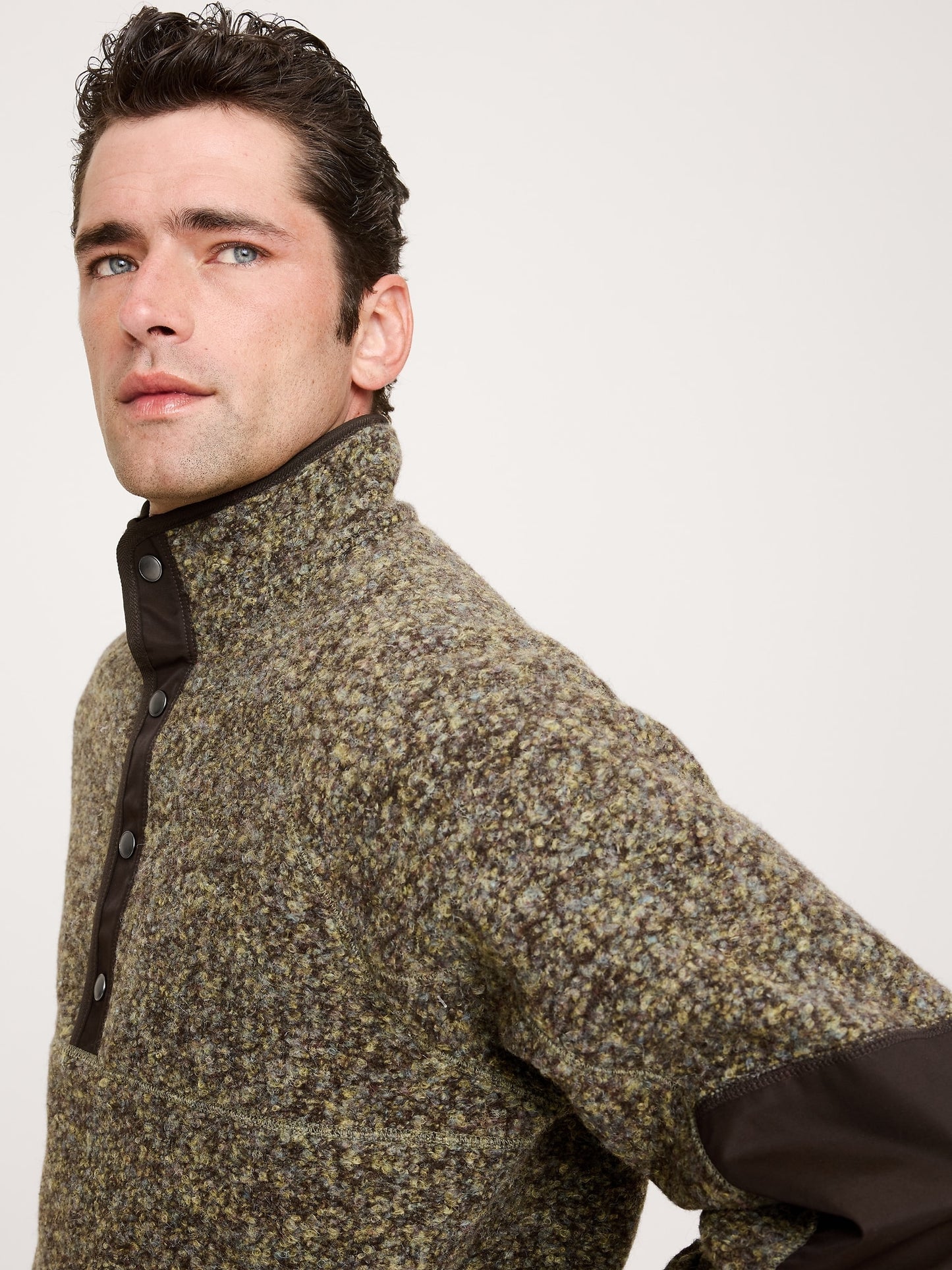 Bouclé Fleece Pullover Sweatshirt